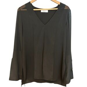 Bailey 44 sheer flowing slit blouse- I believe silk size S excellent cond